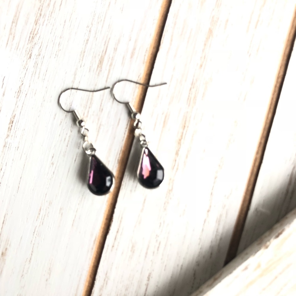 Purple Teardrop Dangle Earrings | Nickel Free | Pick Any 3 for $25